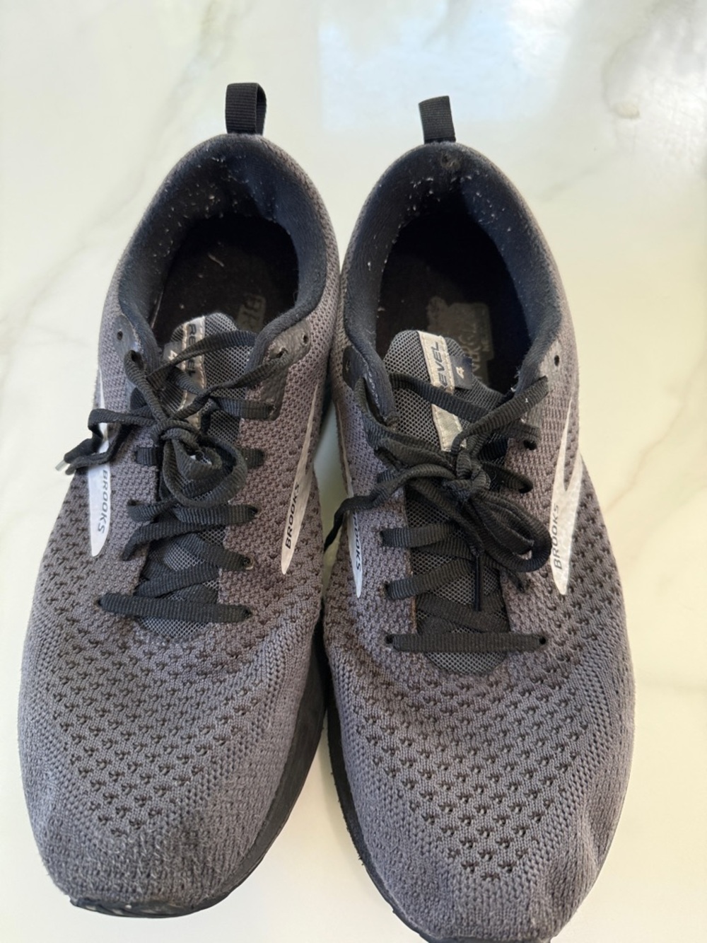 Brooks Gray and Black Mesh Running Shoes - Picture 5 of 9